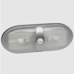 Narva Silver Satin Dual Interior Dome Light With Switch (Blister Pack Of 1)