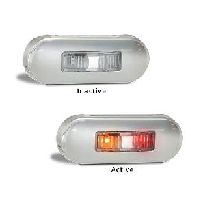 LED 12-24V Red/Amber Side Marker Light With Stainless Steel Bezel (86 X 31 X 16mm) 