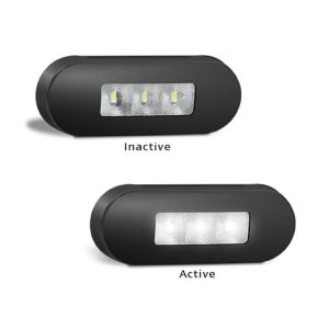 LED 12-24V White Front End Outline Marker Light With Black Bezel (Blister Pack Of 1) 