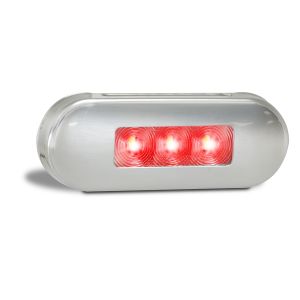 LED 12-24V Red Rear End Outline Marker Light With Stainless Steel Bezel (86 X 31 X 10mm) 