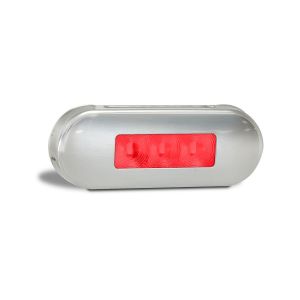 LED 12-24V RED REAR END OUTLINE MARKER LIGHT WITH STAINLESS STEEL BEZEL