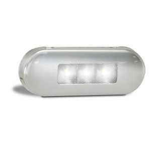 LED 12-24V White Front End Outline Marker Light With Stainless Steel Bezel (Blister Pack Of 1) 