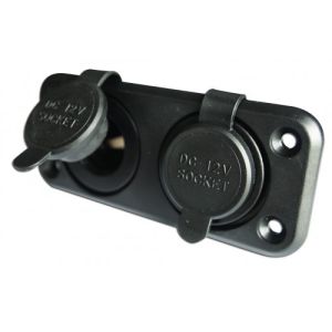 Q-LED 20 Amp Twin Flush Mount Cig Lighter Socket (Blister Pack Of 1) 