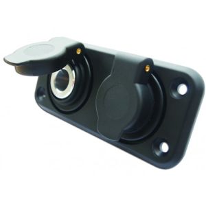 Q-LED 15 Amp Twin Flush Mount Accessory Socket (Blister Pack Of 1) 