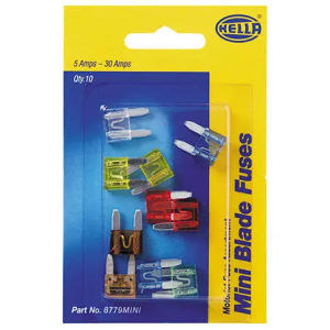 Hella Popular Mini Blade Fuse Assortment (Blister Pack Of 10) 