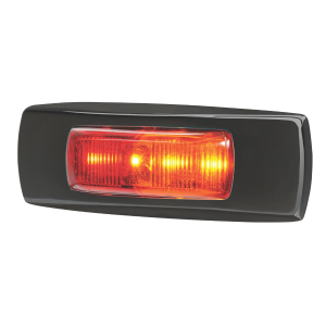 NARVA 9-33V RED/AMBER LED SIDE MARKER LIGHT WITH BLACK COVER (84 X 29 X 17mm)