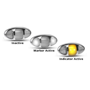 LED 12-24V Red Rear End Outline Marker/Indicator Light With Chrome Housing (Blister Pack Of 1) 