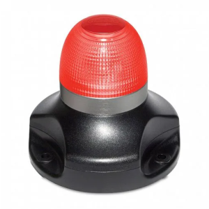 Hella 9-33V Red LED Multi-Flash 360 Degree Signal Light With Clear Lens 