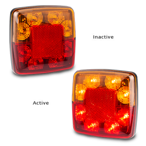 LED 12V Combination Tailight (100 X 100 X 22mm) (Blister Pack Of 2) 
