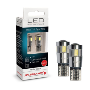 Jw Speaker T-10 12V 6000K W5W LED Wedge Globe (Pack Of 2) 