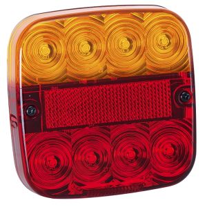 LED 12V Combination Tailight With Number Plate Light (107 X 107 X 23mm) 