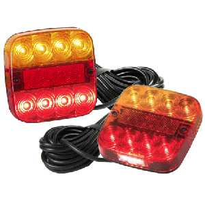 LED 12-24V Combination Tailight With 10m Tinned Cable 