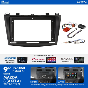 AERPRO 9" INSTALLATION KIT TO SUIT MAZDA 3