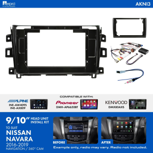 AERPRO 9" - 10" INSTALLATION KIT TO SUIT NISSAN NAVARA