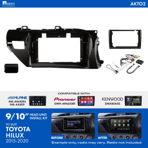 AERPRO 9"/10" INSTALLATION KIT TO SUIT TOYOTA HILUX