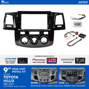 AERPRO 9" INSTALLATION KIT TO SUIT TOYOTA HILUX