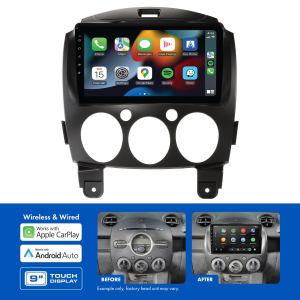 AERPRO 9" MULTIMEDIA RECEIVER TO SUIT MAZDA 2 (2007-2014) WITH SWC