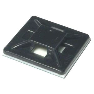 Quikcrimp 28mm X 28mm Black Adhesive Cable Tie Mount (Pack Of 100)