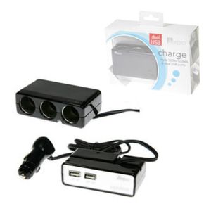 3 12V Skts / 2 2A USB Charger  