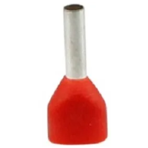 Carroll Red Dual 8mm Bootlace Terminal To Suit 1mm²  Cable (Pack Of 100) 