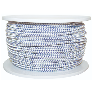 10mm White/Blue Fleck Shock Cord (Reel Of 100m) 