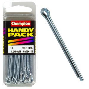 Champion 50mm X 4mm Zinc Plated Split Pin (Pack Of 10) 