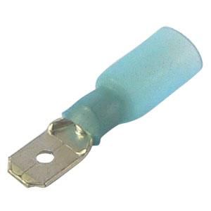Bellanco Blue 6.3mm Male Blade Adhesive Lined Heatshrink Terminal (Pack Of 100) 