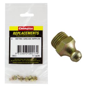 CHAMPION M10 X 1.00 STRAIGHT GREASE NIPPLE (PACK OF 4)