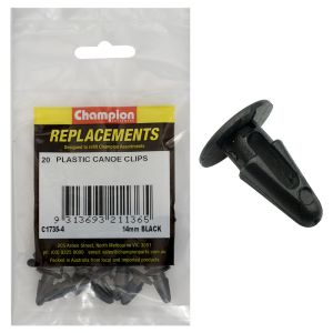 Champion 14mm Black Canoe Trim Fastener (Pack Of 20) 