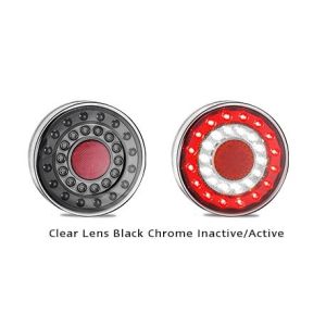 LED 12-24V Black Chrome Stop/Tail/Reverse Light (125 x 40mm Round)