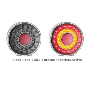 LED 12-24V Black Chrome Combination Tailight With Reflector (125mm X 40mm Round) 