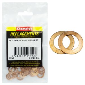 CHAMPION 16 X 10 X 1mm COPPER WASHER (PACK OF 25)