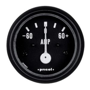 Pricol 60 Amp Ammeter Gauge With Black Bezel  