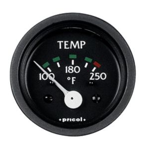 Pricol 12V Electric Temperature Gauge With Black Bezel 