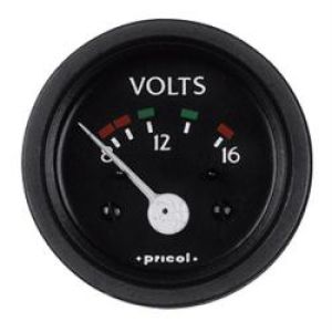Pricol 8-16V Volt Gauge With Black Bezel 