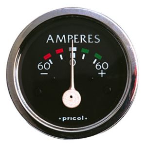 Pricol 12V 60 Amp Ammeter Gauge With Chrome Bezel 
