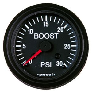 Pricol 0-30 PSI Turbo Boost Gauge With Black Bezel 