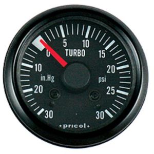 Pricol Vacuum/Boost Gauge With Black Bezel  