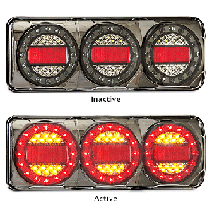 LED 12-24V Black Chrome Maxilamp 3 Light Combination Tailight With 3m Tape 