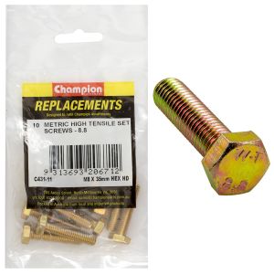CHAMPION M8 X 35mm GRADE 8.8 HEX HEAD SET SCREW