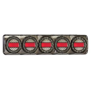 LED 12-24V Black Chrome Maxilamp 5 Light Combination Tailight 