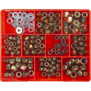 Champion Metric, Unf & Unc Nyloc Nut Assortment (166 Pieces) 