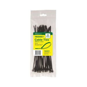 TRIDON 200mm X 5mm BLACK CABLE TIE (PACK OF 25)