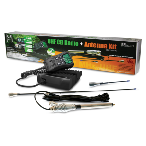 Crystal 5W 80 Channel Compact UHF Radio With Lcd Remote Microphone, 3 & 6dBi Elevated Feed Aerial