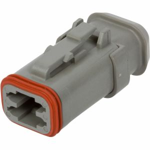 DEUTSCH 4 PIN MALE CONNECTOR HOUSING WITH SHRINK BOOT ADAPTOR (PACK OF 10)