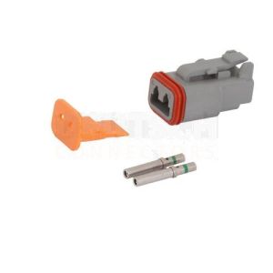 DEUTSCH 2 PIN MALE CONNECTOR KIT (WITH FEMALE TERMINALS)