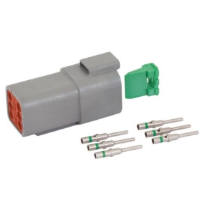 DEUTSCH DT SERIES 6 WAY RECEPTACLE CONNECTOR WITH GREEN BAND CONTACTS