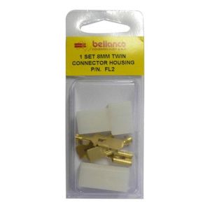 Bellanco 2 Pin 8mm Black Complete Connector Housing Kit 