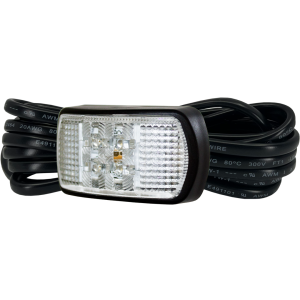 Whitevision 9-33V White "Dimple" LED Front End Outline Marker Light With 3m Cable (70 X 41 X 23mm)