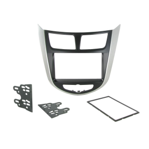 Aerpro Black/Silver Double Din Facia Kit To Suit Hyundai 